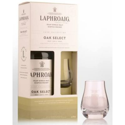 Laphroaig Oak Select 700ml com copo — kit presente
